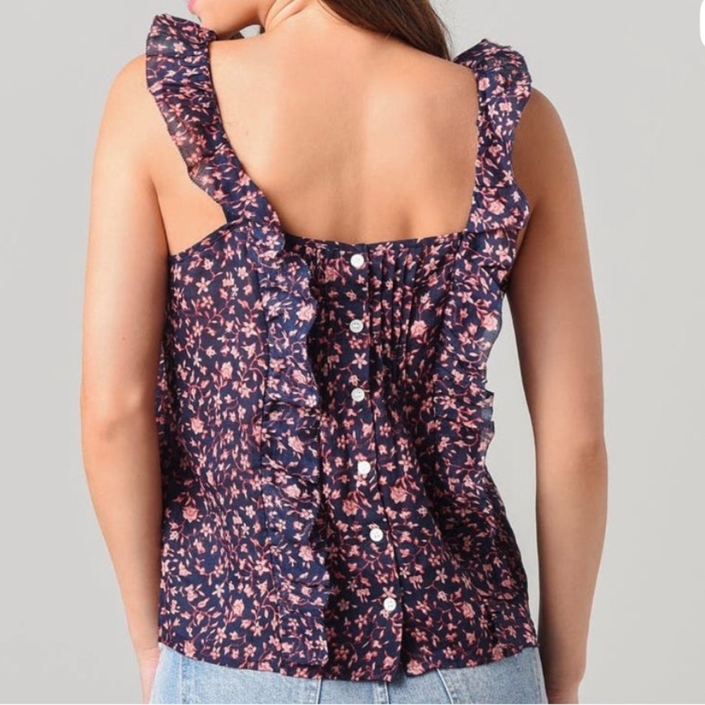 Frame Floral Cotton Tank Top